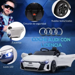 Homcom - Coche eléctrico Audi RS e-tron GT blanco* Vehículos De Batería O A Pedales