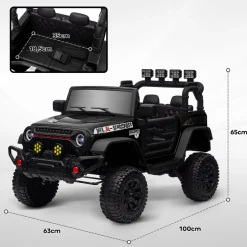 AIYAPLAY Homcom - Coche eléctrico batería 12 V con mando a distancia Negro