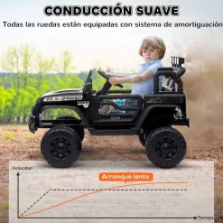 AIYAPLAY Homcom - Coche eléctrico batería 12 V con mando a distancia Negro