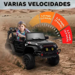 AIYAPLAY Homcom - Coche eléctrico batería 12 V con mando a distancia Negro