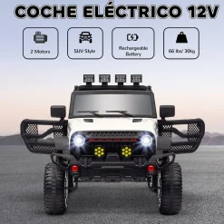 AIYAPLAY Homcom - Coche eléctrico batería 12 V con mando a distancia Blanco