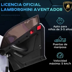 Homcom - Coche eléctrico Lamborghini Aventador Blanco 12 V
