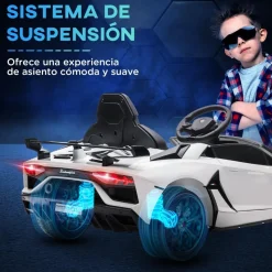 Homcom - Coche eléctrico Lamborghini Aventador Blanco 12 V