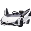 Homcom - Coche eléctrico Lamborghini blanco* Vehículos De Batería O A Pedales