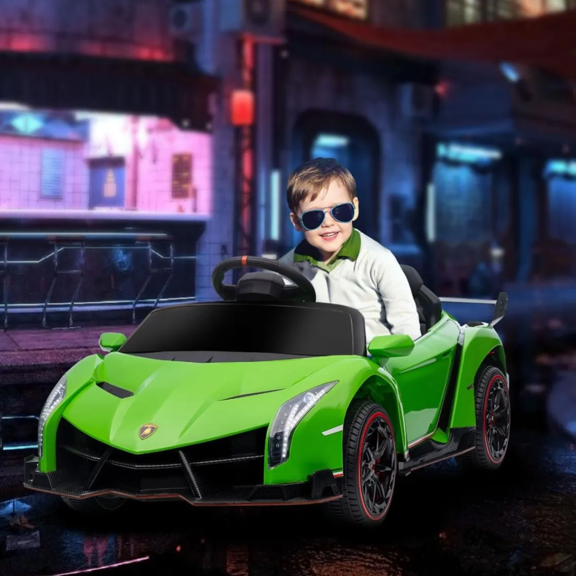 Homcom - Coche Eléctrico Lamborghini Veneno Verde* Vehículos De Batería O A Pedales
