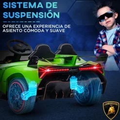 Homcom - Coche Eléctrico Lamborghini Veneno Verde* Vehículos De Batería O A Pedales
