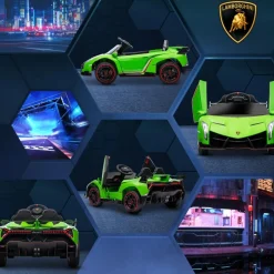 Homcom - Coche Eléctrico Lamborghini Veneno Verde* Vehículos De Batería O A Pedales
