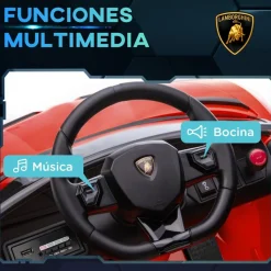 Homcom - Coche eléctrico Lamborghini Aventador Rojo 12 V