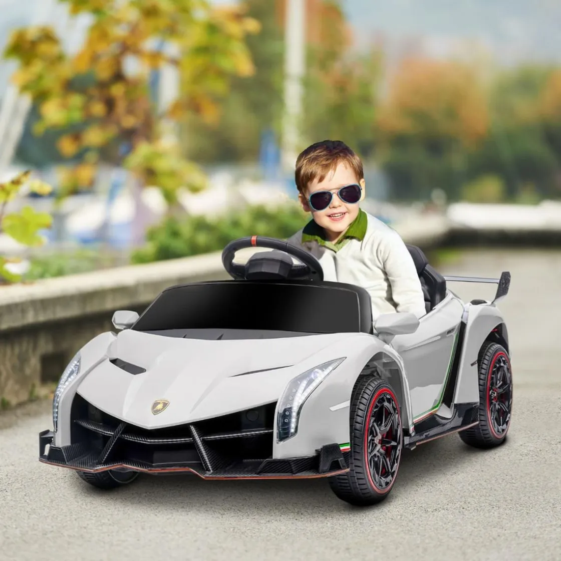 Homcom - Coche Eléctrico Lamborghini Veneno Blanco