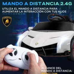 Homcom - Coche Eléctrico Lamborghini Veneno Blanco