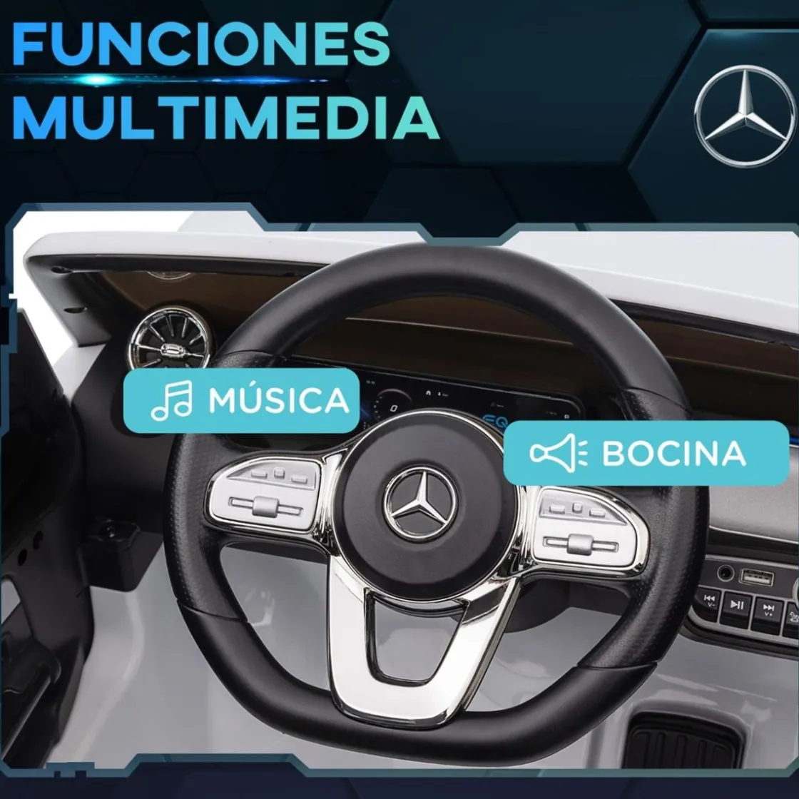Homcom - Coche Eléctrico Mercedes-Benz EQA Blanco* Vehículos De Batería O A Pedales