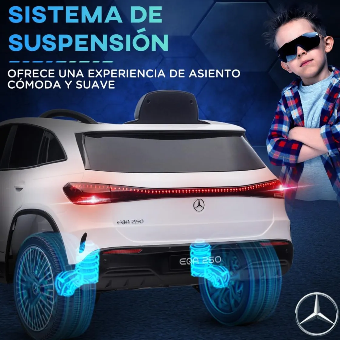 Homcom - Coche Eléctrico Mercedes-Benz EQA Blanco* Vehículos De Batería O A Pedales