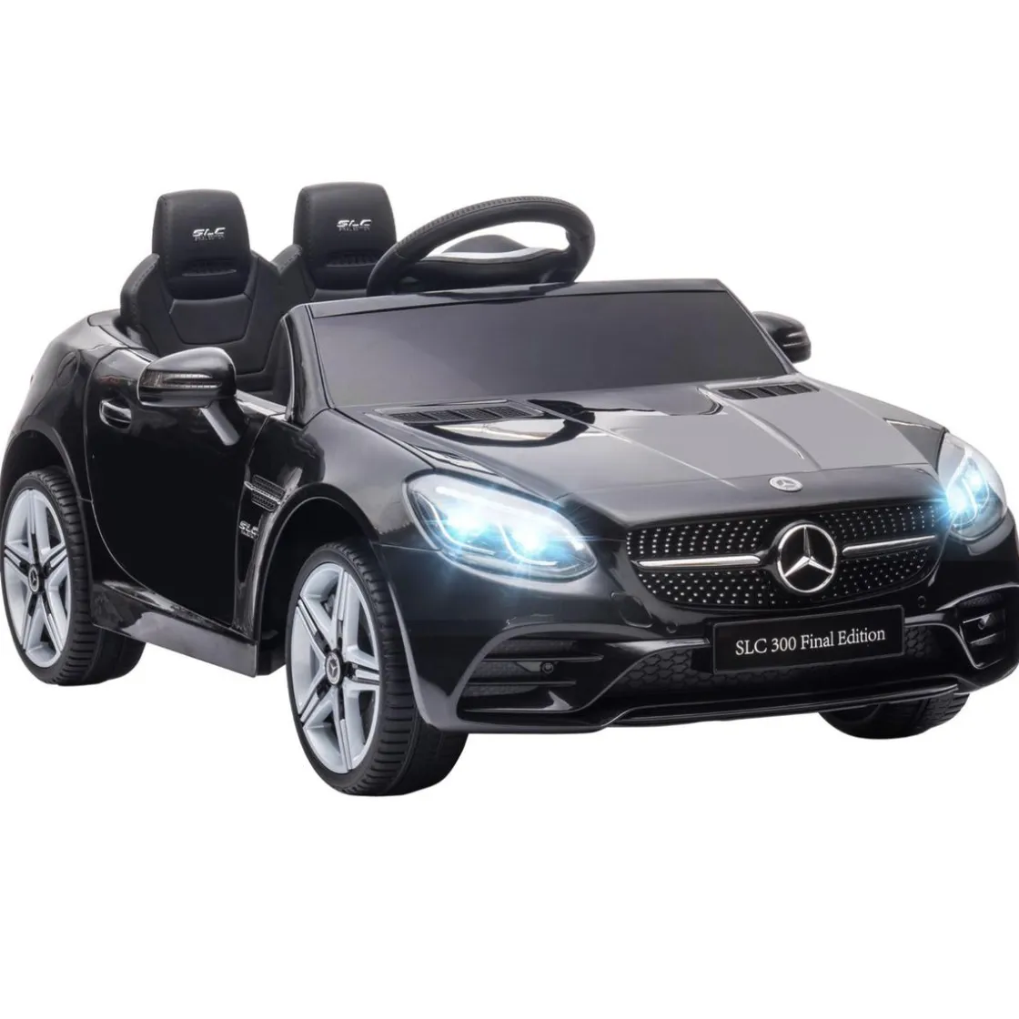 AIYAPLAY Homcom - Coche eléctrico Mercedes SLC 300 Negro con mando* Vehículos De Batería O A Pedales