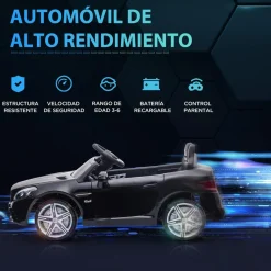 AIYAPLAY Homcom - Coche eléctrico Mercedes SLC 300 Negro con mando* Vehículos De Batería O A Pedales