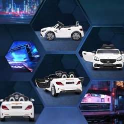 Homcom - Coche eléctrico Mercedes blanco