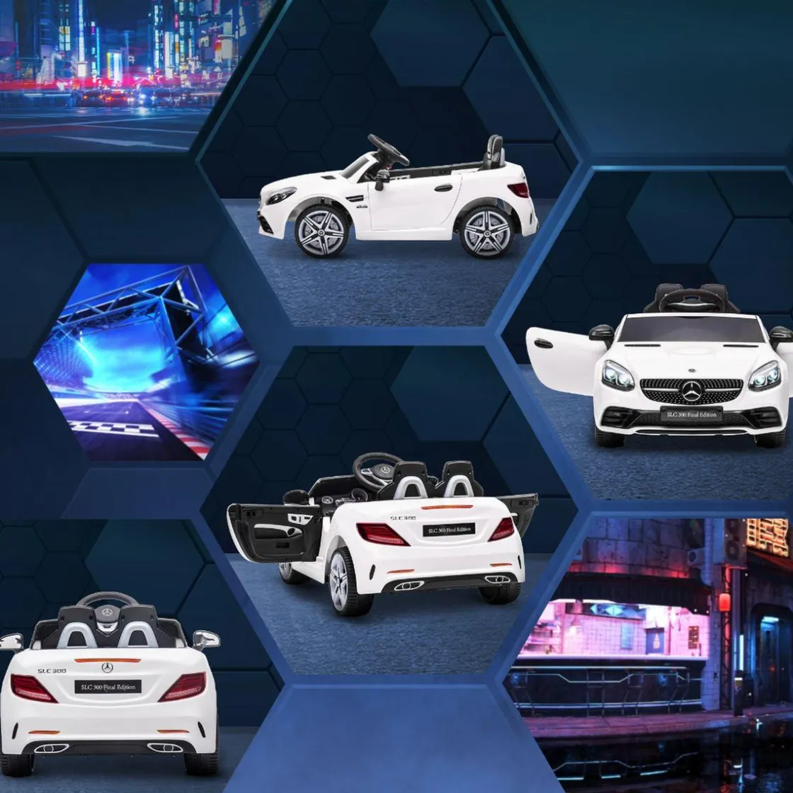 Homcom - Coche eléctrico Mercedes blanco