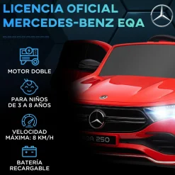 Homcom - Coche Eléctrico Mercedes-Benz EQA Rojo
