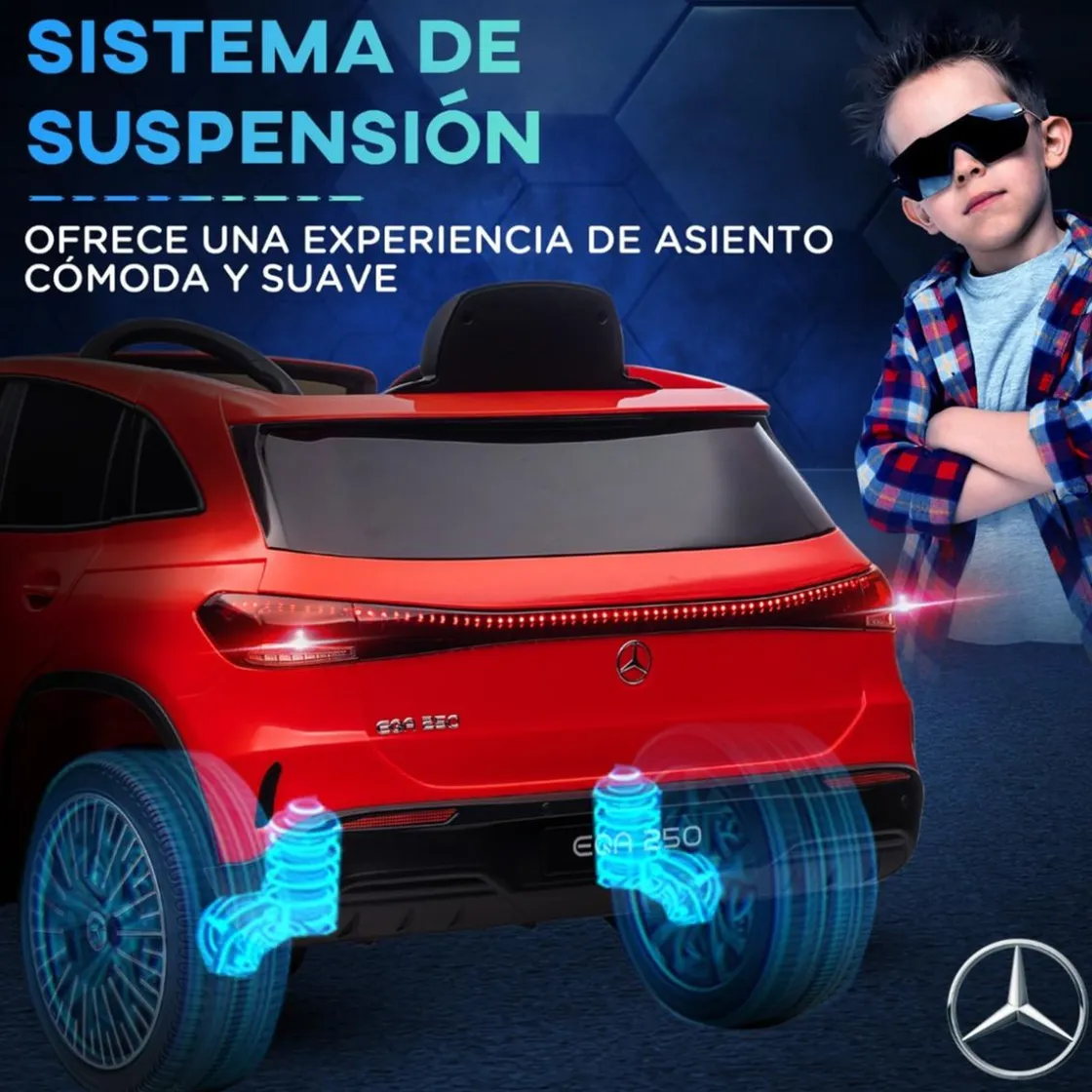 Homcom - Coche Eléctrico Mercedes-Benz EQA Rojo