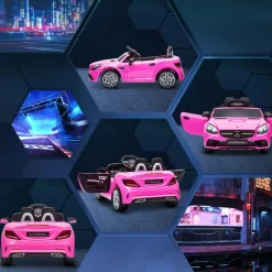 Homcom - Coche eléctrico Mercedes rosa