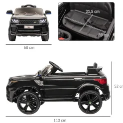 Homcom - Coche eléctrico SUV negro* Vehículos De Batería O A Pedales