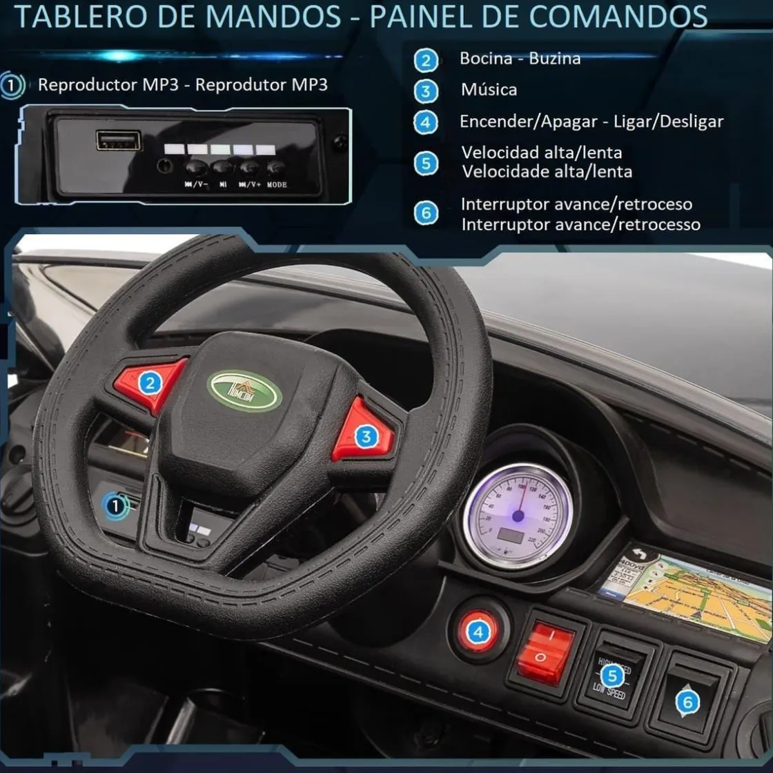 Homcom - Coche eléctrico SUV negro* Vehículos De Batería O A Pedales