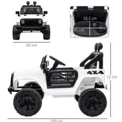 Homcom - Coche todoterreno eléctrico blanco