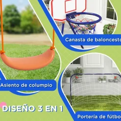 Outsunny Homcom - Columpio infantil con portería y canasta* Columpios
