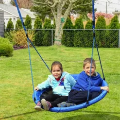 Homcom - Columpio Nido Infantil Azul y Negro