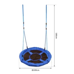 Homcom - Columpio Nido Infantil Azul y Negro