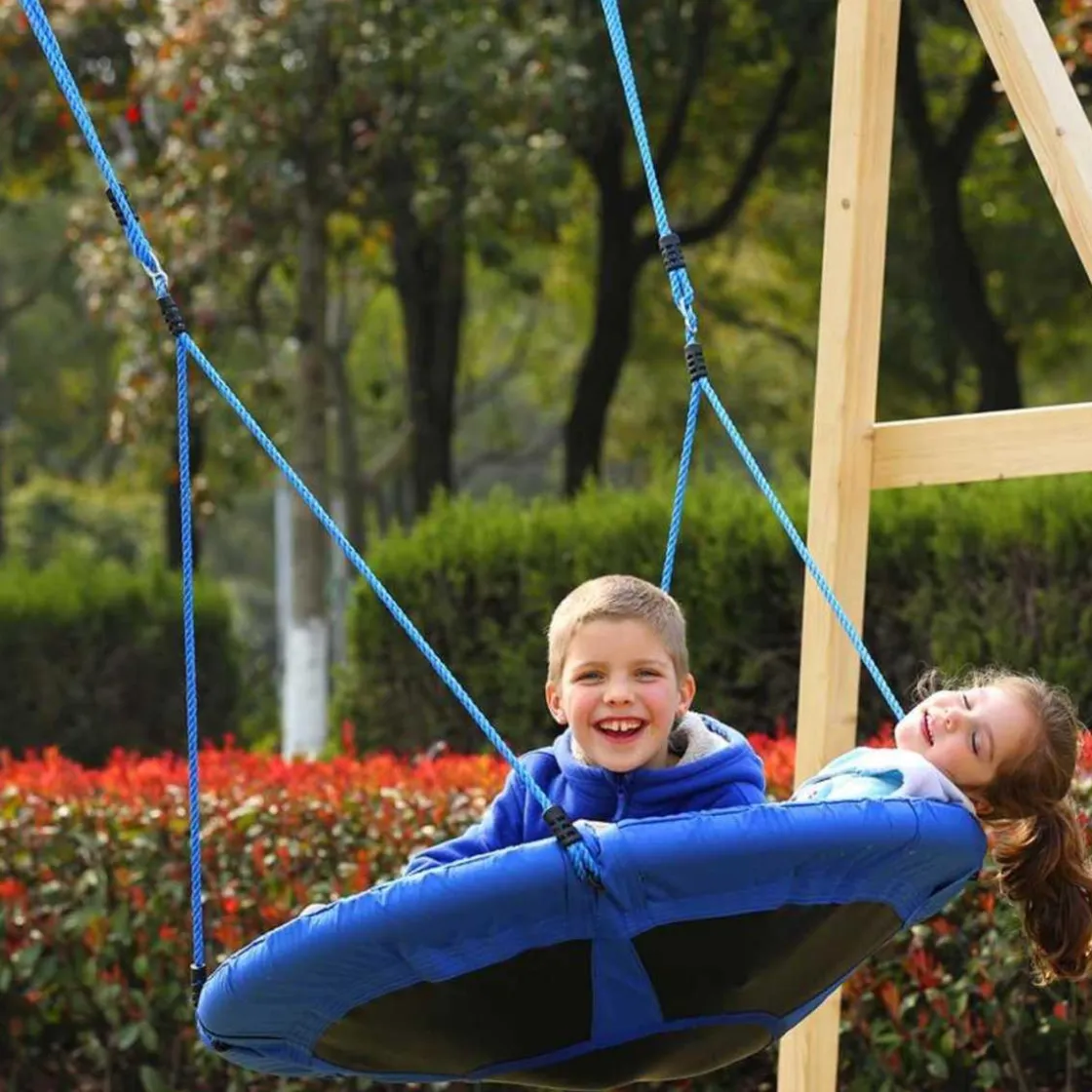 Homcom - Columpio Nido Infantil Azul y Negro