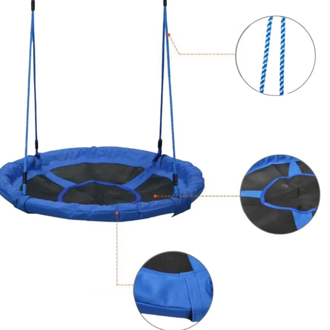 Homcom - Columpio Nido Infantil Azul y Negro