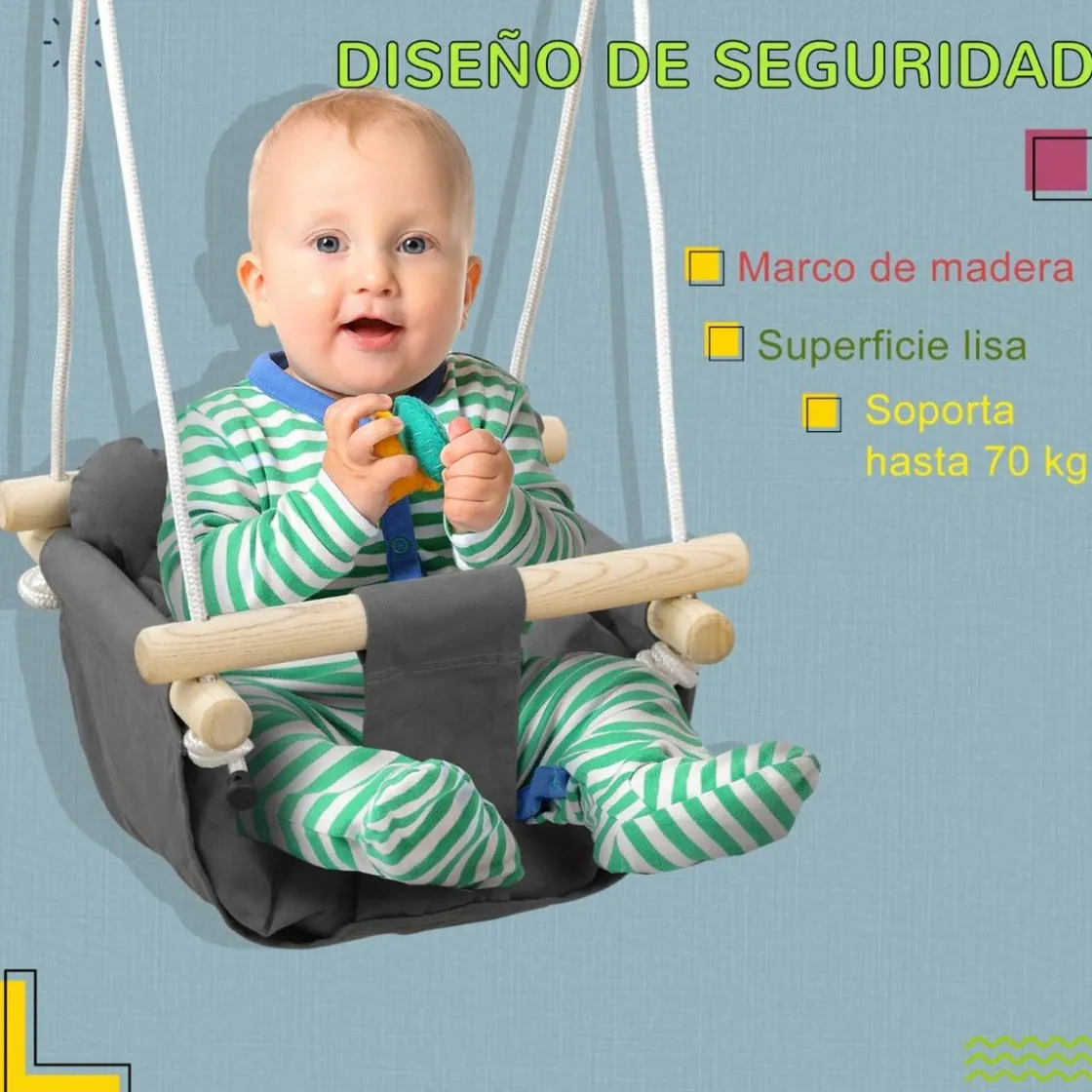 Homcom - Columpio para bebés con altura ajustable* Columpios