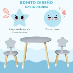 Homcom - Conjunto de mesa y dos sillas estrella