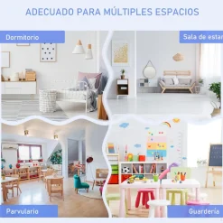 Homcom - Conjunto Infantil Mesa + Banco + 2 sillas madera