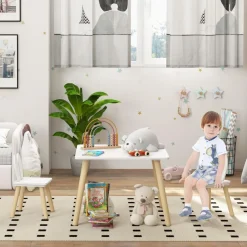 AIYAPLAY Homcom - Conjunto Mesa + 2 sillas Madera* Estilo De Vida