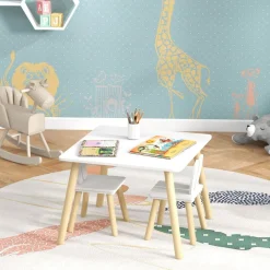 AIYAPLAY Homcom - Conjunto Mesa + 2 sillas Madera* Estilo De Vida