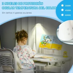 Homcom - Conjunto Pupitre reclinable + Silla Gris* Estilo De Vida