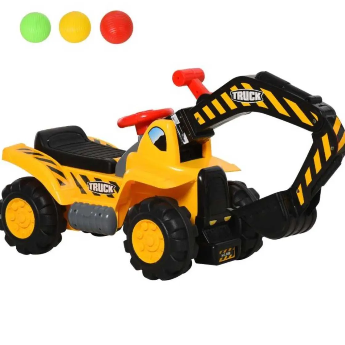 Homcom - Correpasillos 4 en 1 Excavadora Juguete* Vehículos De Batería O A Pedales