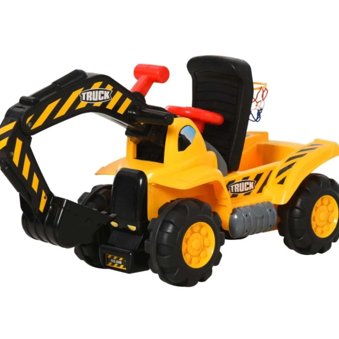 Homcom - Correpasillos 4 en 1 Excavadora Juguete* Vehículos De Batería O A Pedales