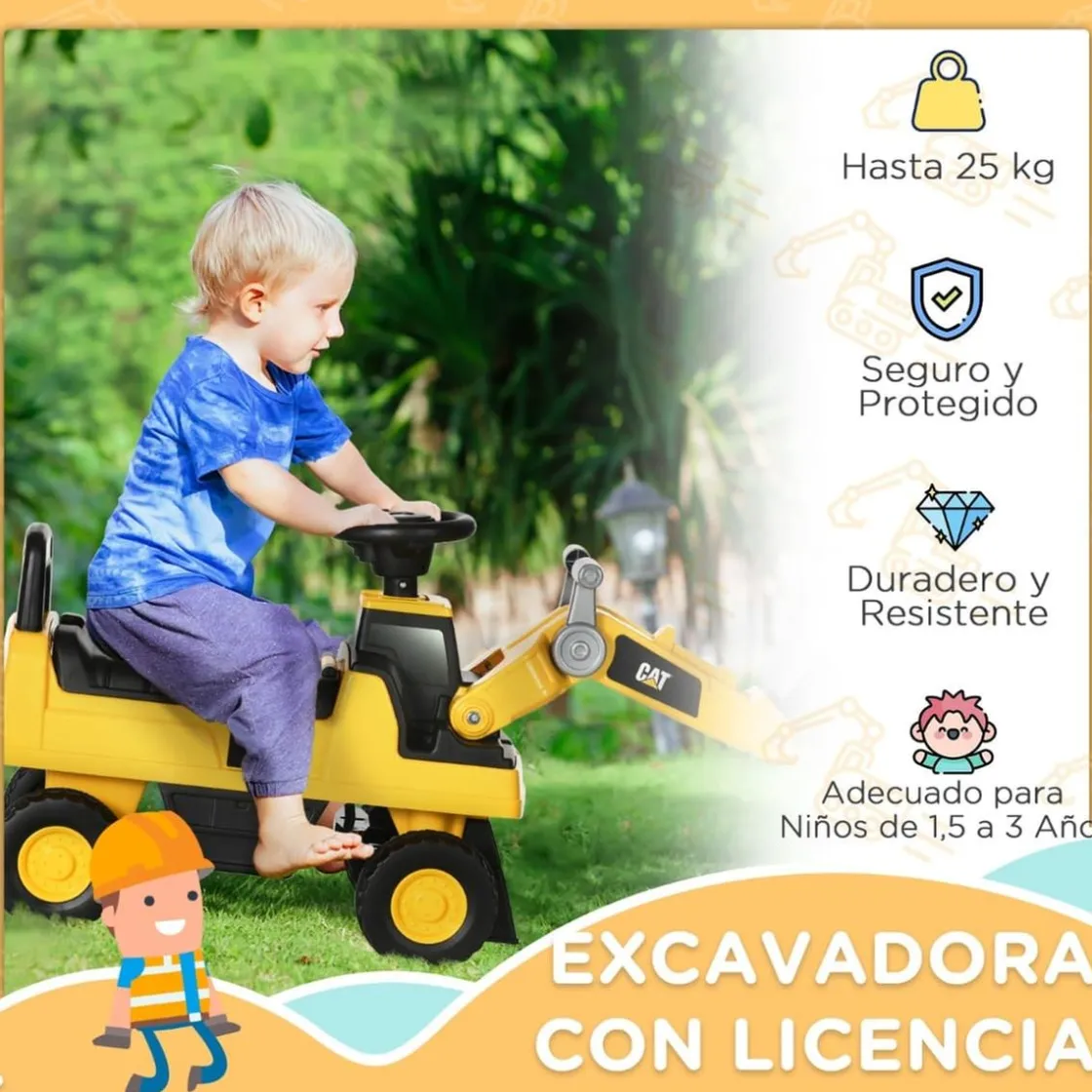 Homcom - Correpasillos Excavadora* Vehículos Y Circuitos