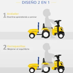 Homcom - Correpasillos Tractor con remolque