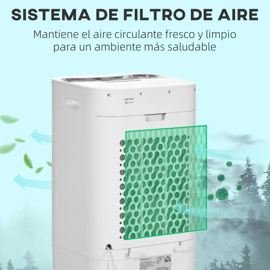 Homcom - Enfriador de Aire Portátil 15L