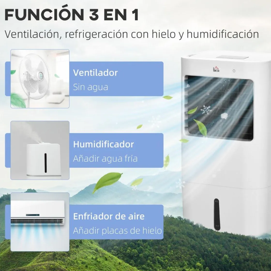 Homcom - Enfriador de Aire Portátil 15L