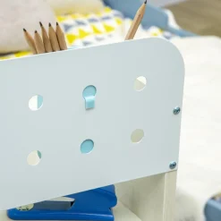 Homcom - Escritorio con estante y silla ajustable Azul y Blanco* Estilo De Vida