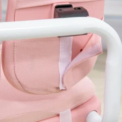 Homcom - Escritorio con estante y silla ajustable Rosa y Blanco* Estilo De Vida