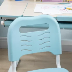 Homcom - Escritorio con estante y silla ajustable Blanco y Azul* Estilo De Vida