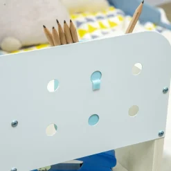 Homcom - Escritorio con estante y silla ajustable Blanco y Azul* Estilo De Vida