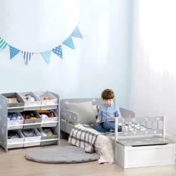 ZONEKIZ Homcom - Estantería infantil con 9 cajas Gris* Estilo De Vida