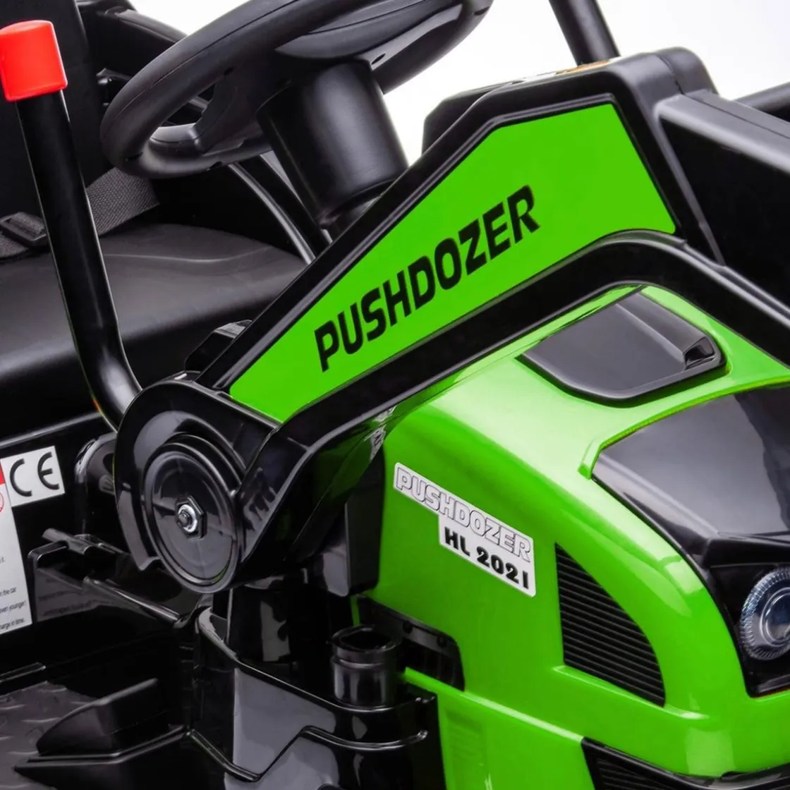 Homcom - Excavadora Tractor Vehículo de batería Verde* Vehículos De Batería O A Pedales