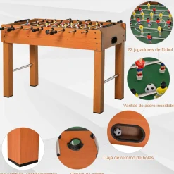 Homcom - Futbolín madera 122 x 61 cm* Deportes|Futbolines